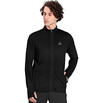 Buy London Hills Polyester Solid Men's Sports Full Sleeve Collared Neck Black Regular Jacket_XL at Amazon.in