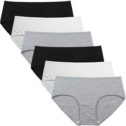 Buy INNERSY Womens Underwear Cotton Hipster Panties Regular & Plus Size 6-Pack, Black-white-grey, Medium at Amazon.in