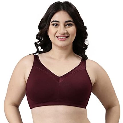 Buy Enamor Women's Cotton Non Wire Free A112 Full-Coverage Non Padded Non Wired Bra GRAPEWINE_36C at Amazon.in
