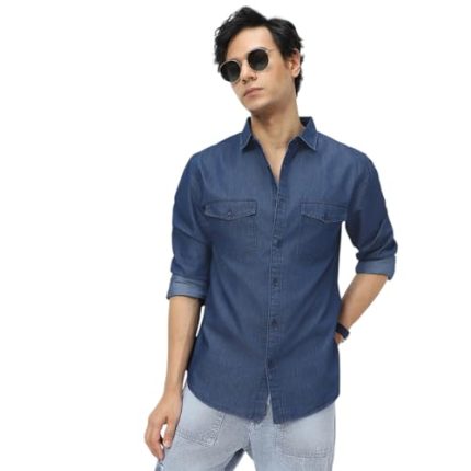 Urbano Fashion Men's Dark Blue Full Sleeve Regular Fit Casual Denim Shirt (shirtden2pc-dblue-m)  Amazon.in: Clothing & Accessories