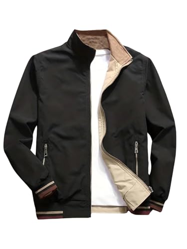 Buy Lymio men jackets | bomber jacket for men | Lightweight Outwear Sportswear Polyester Standard Length Bomber Jacket (J-05-Black-XL) at Amazon.in