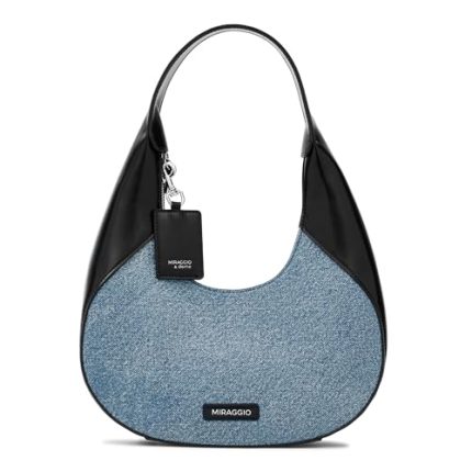 Buy Miraggio Gaby Denim Hobo Shoulder Bag for Women (Denim & Black) at Amazon.in