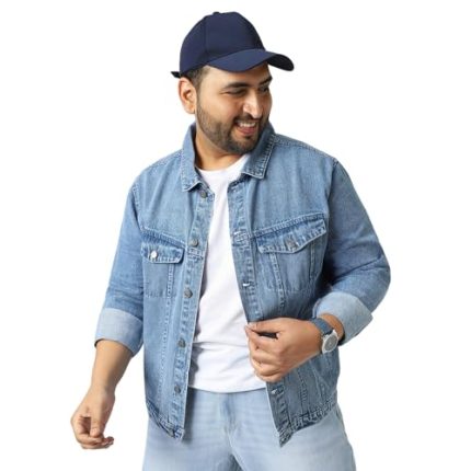 Buy Urbano Plus Men's Light Blue Regular Fit Washed Full Sleeve Denim Jacket (plusjaktp-denimball-lblue-5xl) at Amazon.in