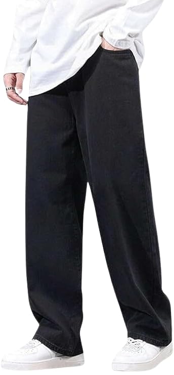 Buy JAAR FASHION Loose Fit Jeans for Men – Oversized Mid Rise Baggy Denim Pants (in, Numeric, 32, Regular, Standard, Black) at Amazon.in