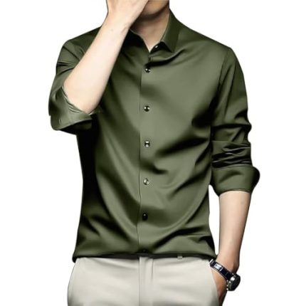 DEELMO Men's Stylish Solid Satin Casual Shirt for Men Full Sleeves| Poly Satin Silk Shirt  Amazon.in: Clothing & Accessories