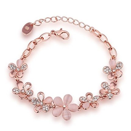 Buy YouBella Jewellery Bracelets for Women Stylish Rose Gold Plated Crystal Bracelet Bangle Jewellery for Girls and Women (Floral) at Amazon.in